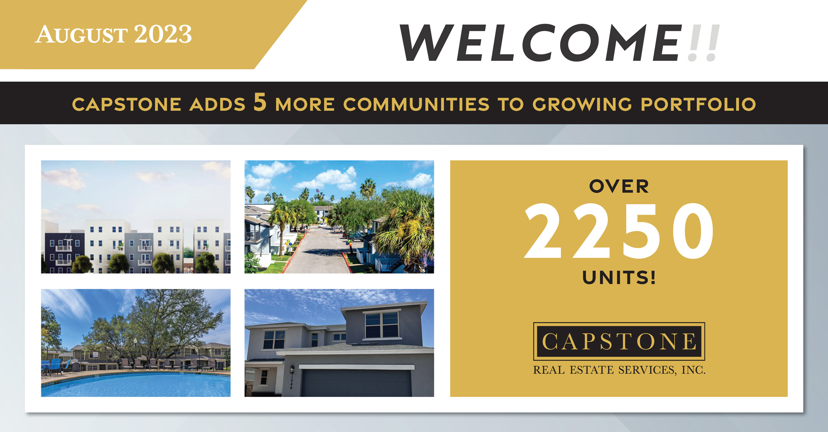 August 2023 CAPSTONE COMMUNITIES - Capstone Real Estate Services